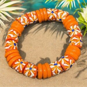 🔵Stretchy Orange Beaded Bracelet